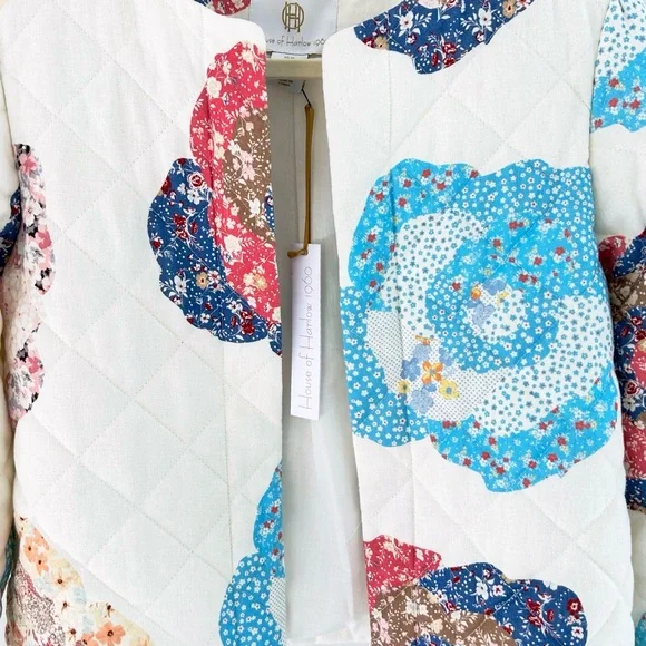 NWT! Chic Lightweight Cropped Quilted Linen Blended Jacket - Picture 2 of 11